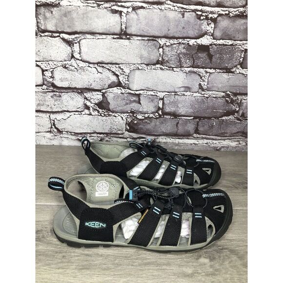 KEEN Black Blue Textile Synthetic Drawstring Hiking Sandas Women Sz 9M US/39.5EU - Picture 5 of 16